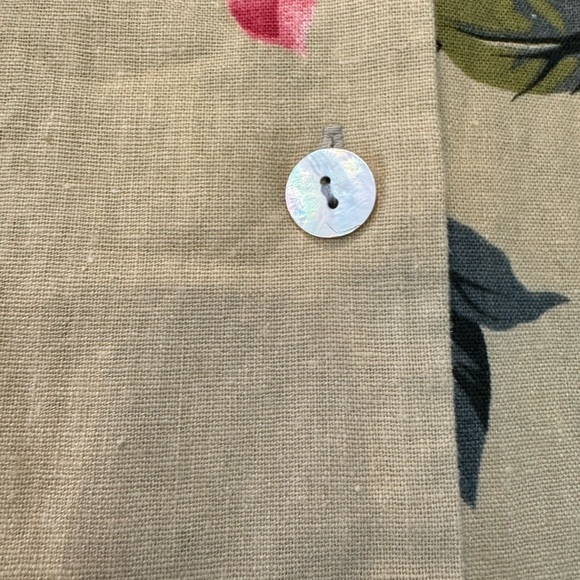 Vintage Blair Linen Blend Button Front Floral Top / boxy / large - Picture 6 of 8